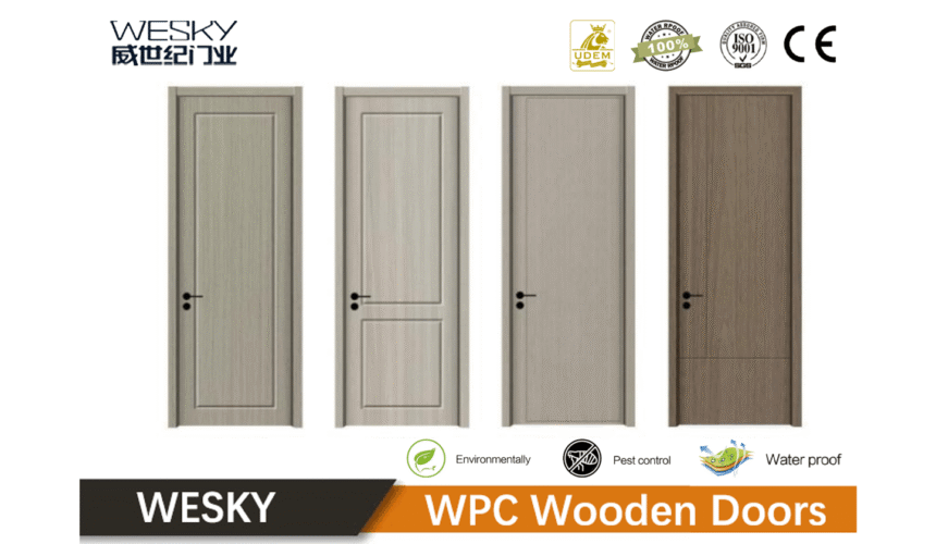 Cheap WPC Wood Door Factory Direct Supply