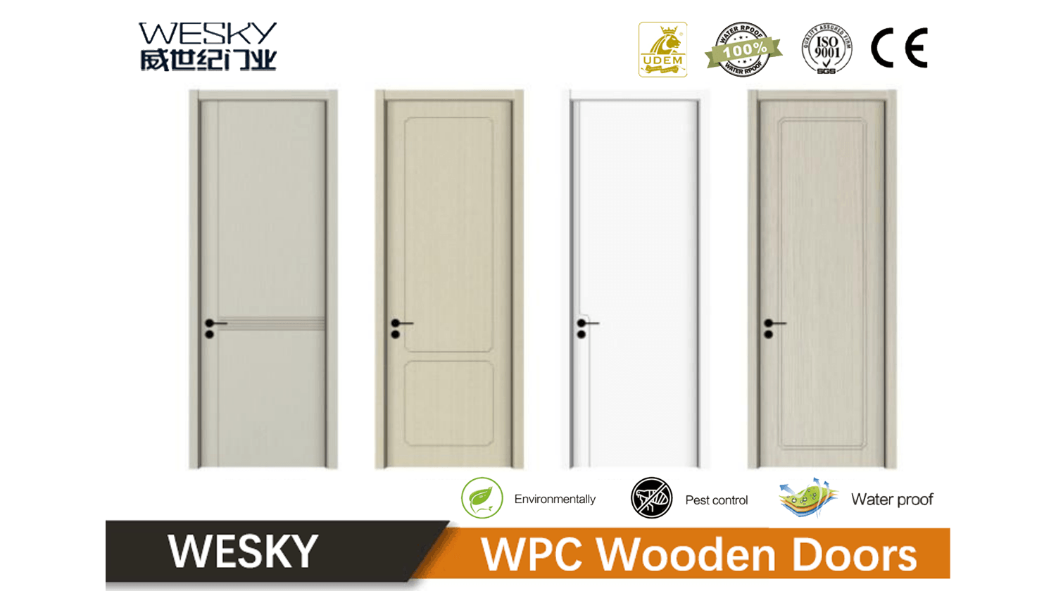 Wood Plastic Composite Door Wholesale Price