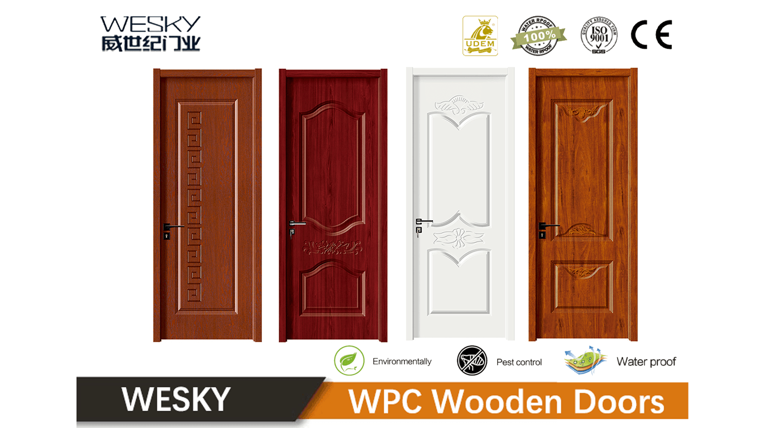 Zero Formaldehyde WPC Wooden Door in WESKY