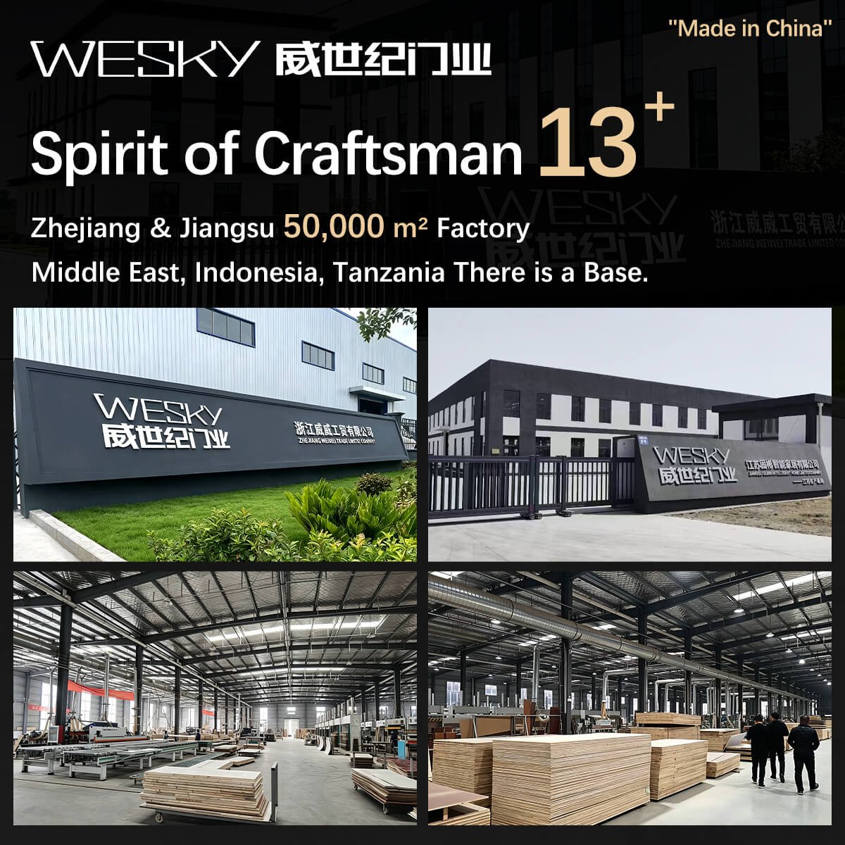 WESKY Door Industry - Security Doors - Wooden Doors - WPC Doors Manufacturing Factory