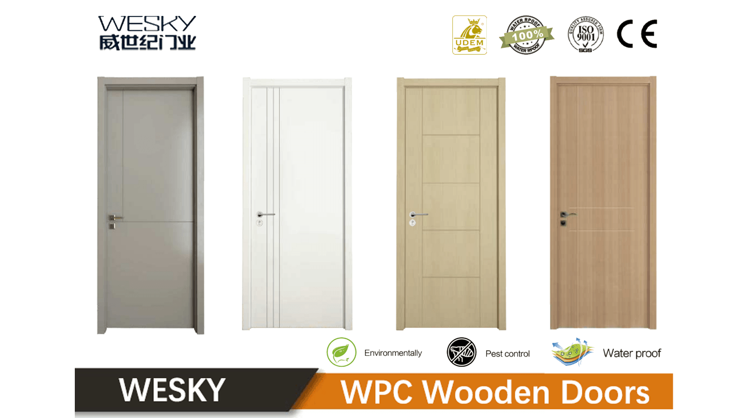 Wholesale CE Certified WPC Wooden Door in WESKY